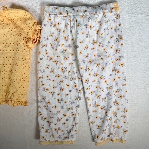 Little Lass Size 6 Girls 2 Piece Set w/ Head band Eyelet top with Sunflower Pant - Picture 9 of 9